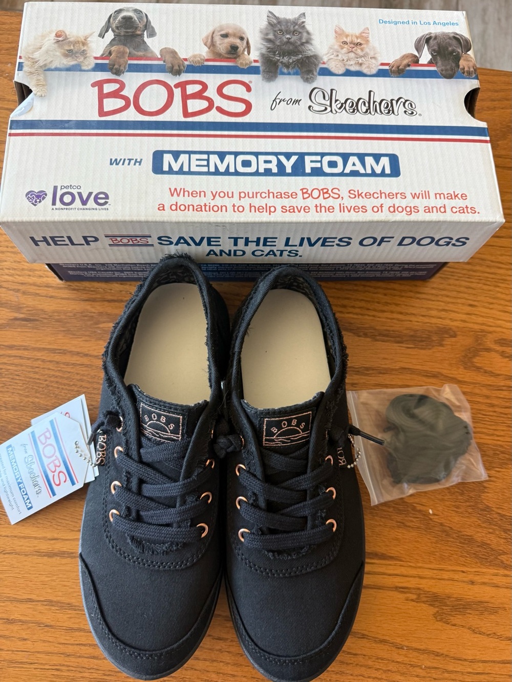 Skechers BOBS Black Canvas Women's Sneakers